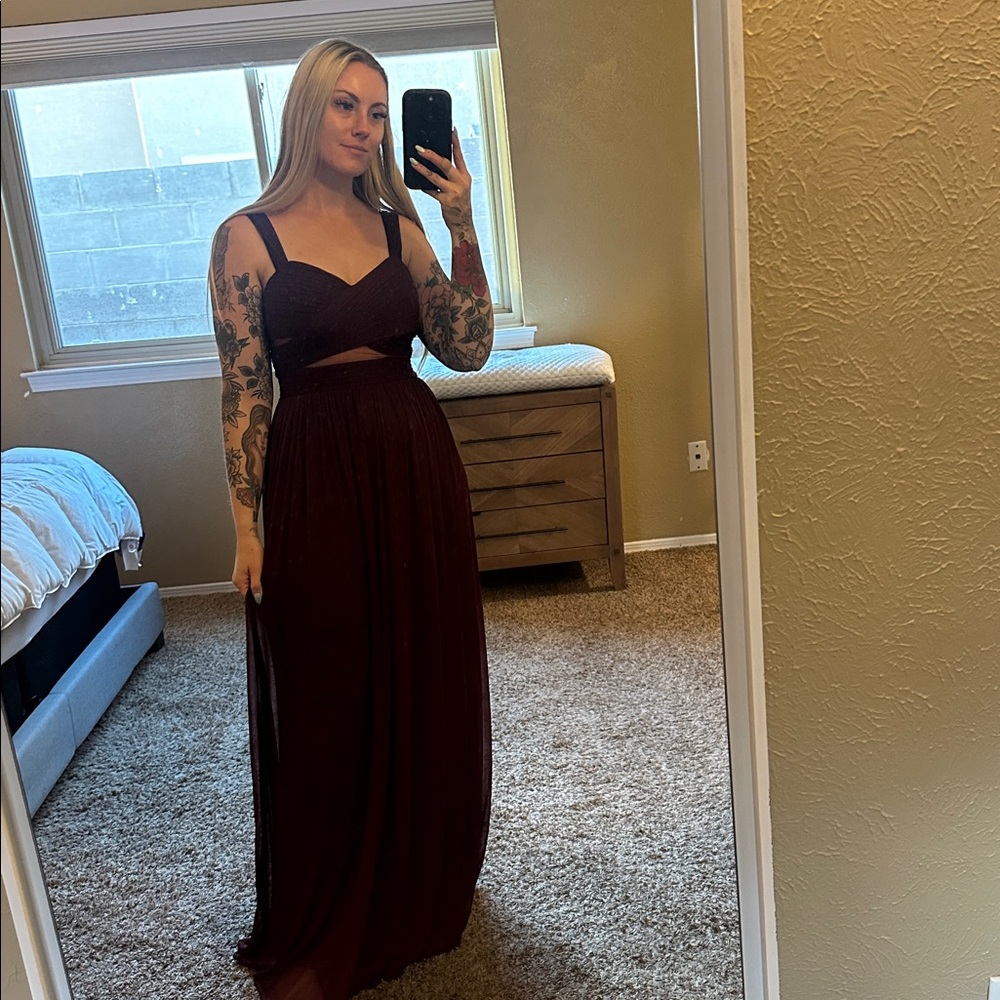 Maroon maxi dress